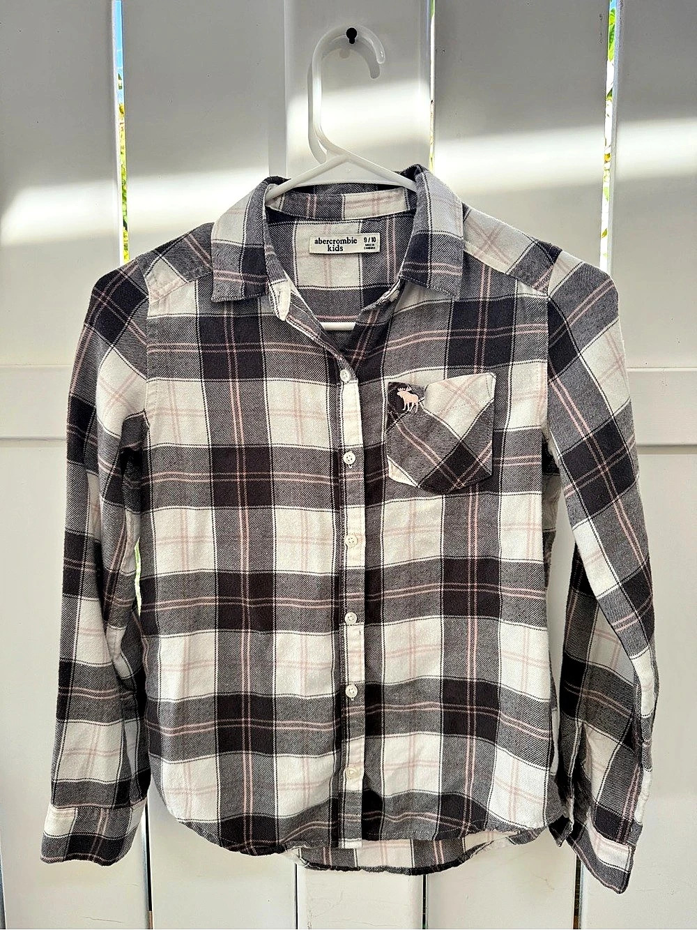 Abercrombie Kids Plaid Button Down Shirt Girls 9/10 Like New